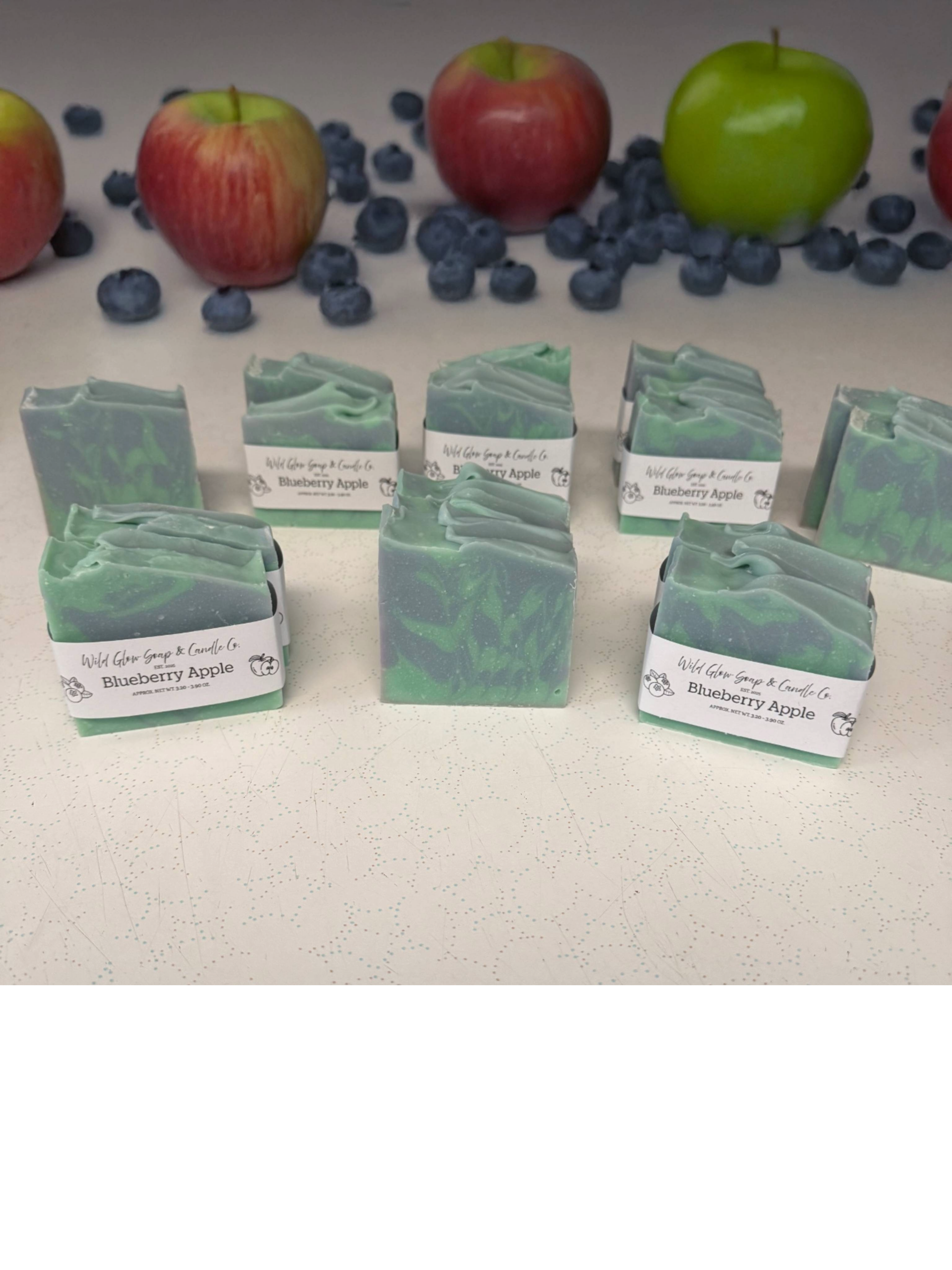 Premium Handcrafted Blueberry Apple Tallow Bar Soap w/ Organic Oils