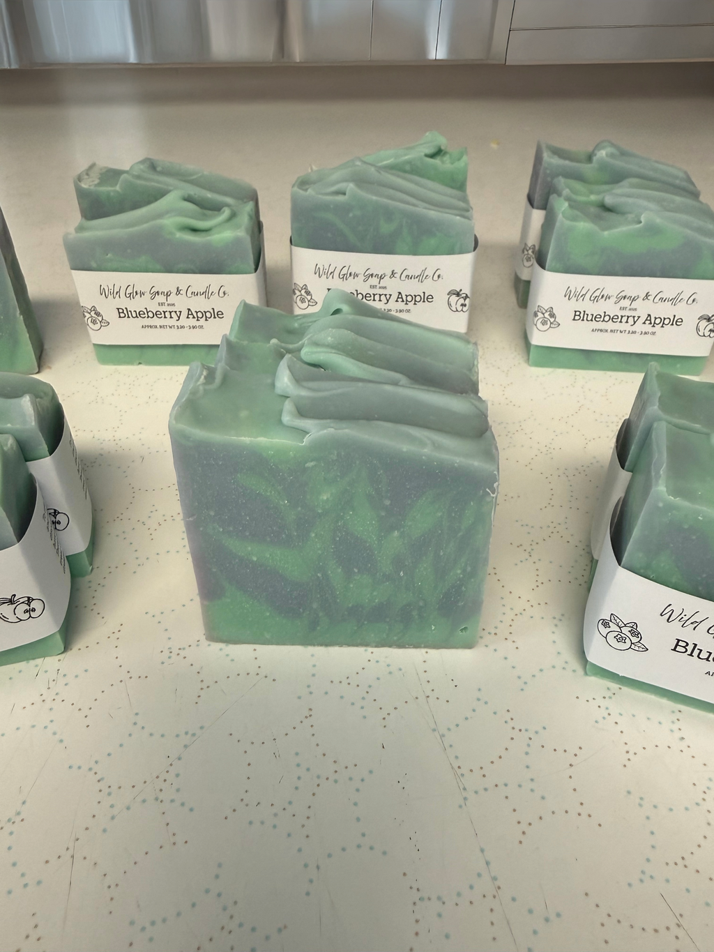 Premium Handcrafted Blueberry Apple Tallow Bar Soap w/ Organic Oils