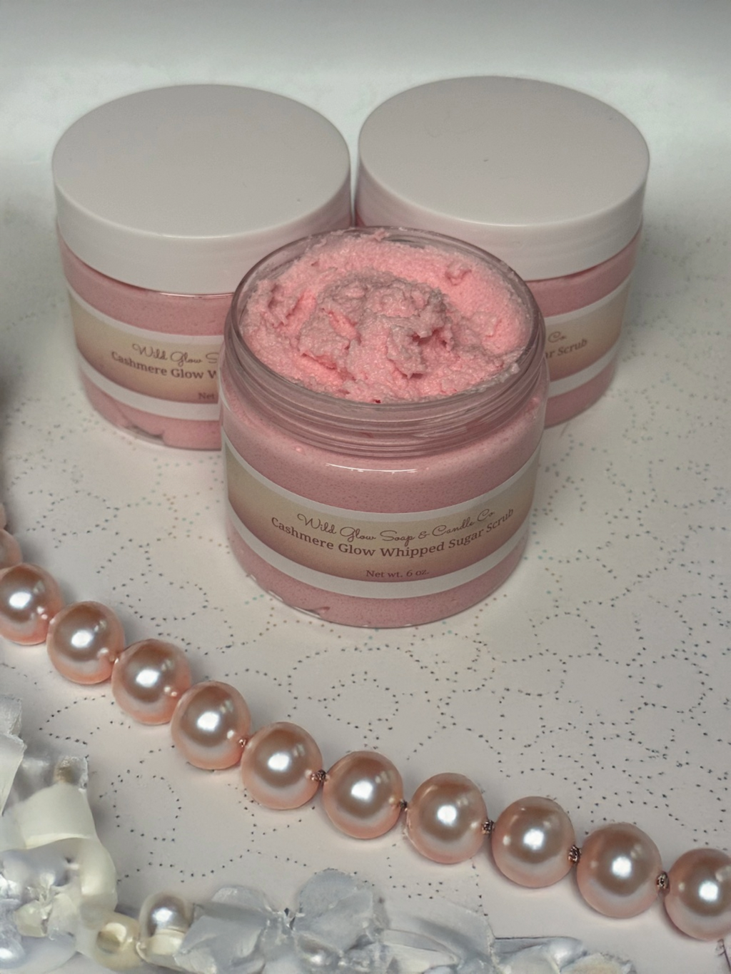 Premium Handmade Cashmere Glow Whipped Sugar Scrub w/ Organic oils