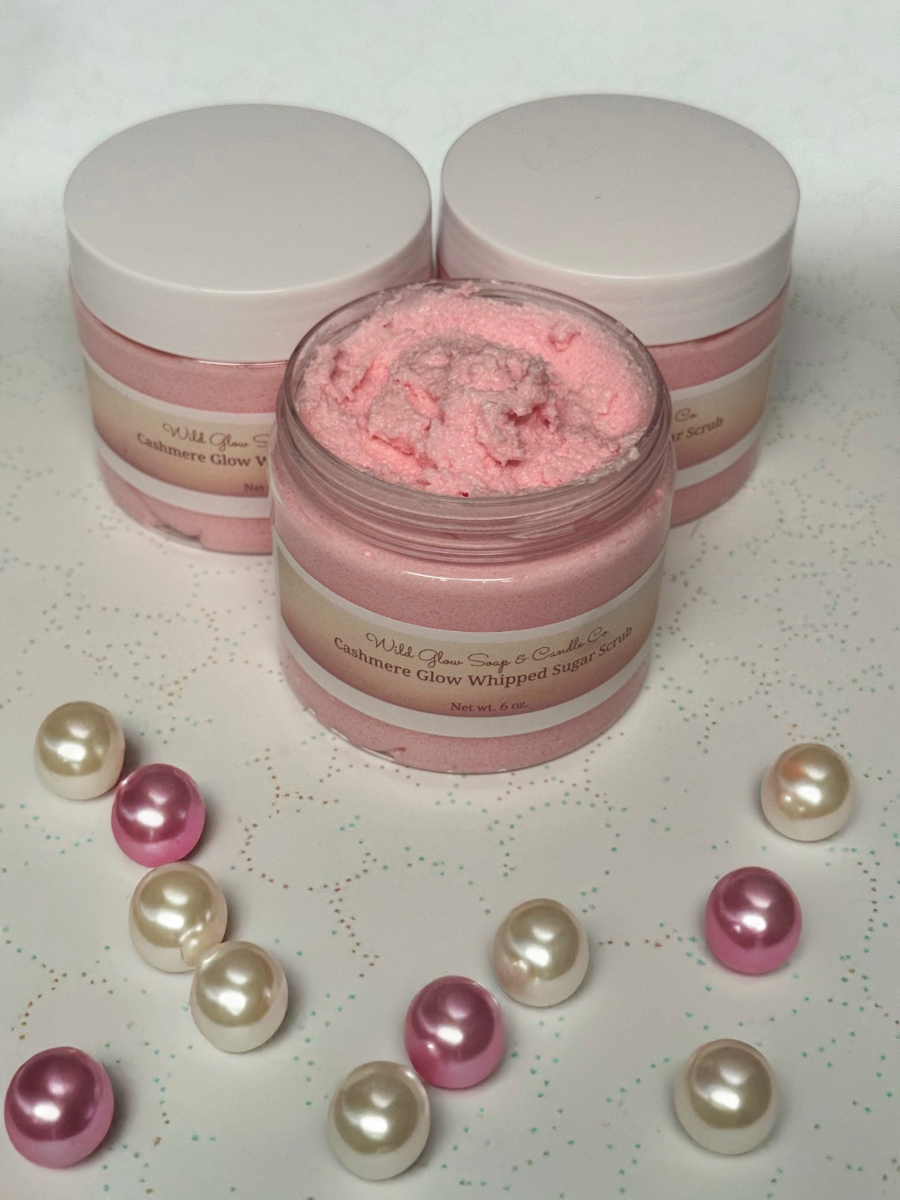 Premium Handmade Cashmere Glow Whipped Sugar Scrub w/ Organic oils