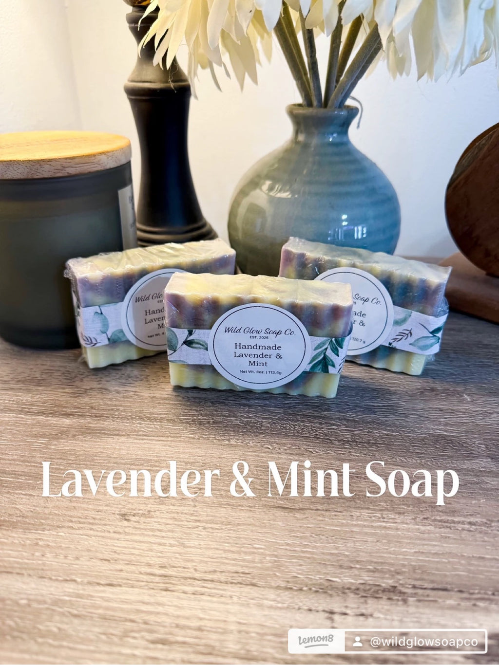 Lightly Scented Lavender Mint Soap Bar