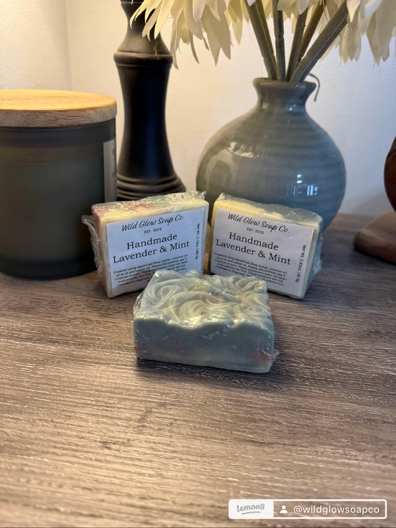 Lightly Scented Lavender Mint Soap Bar