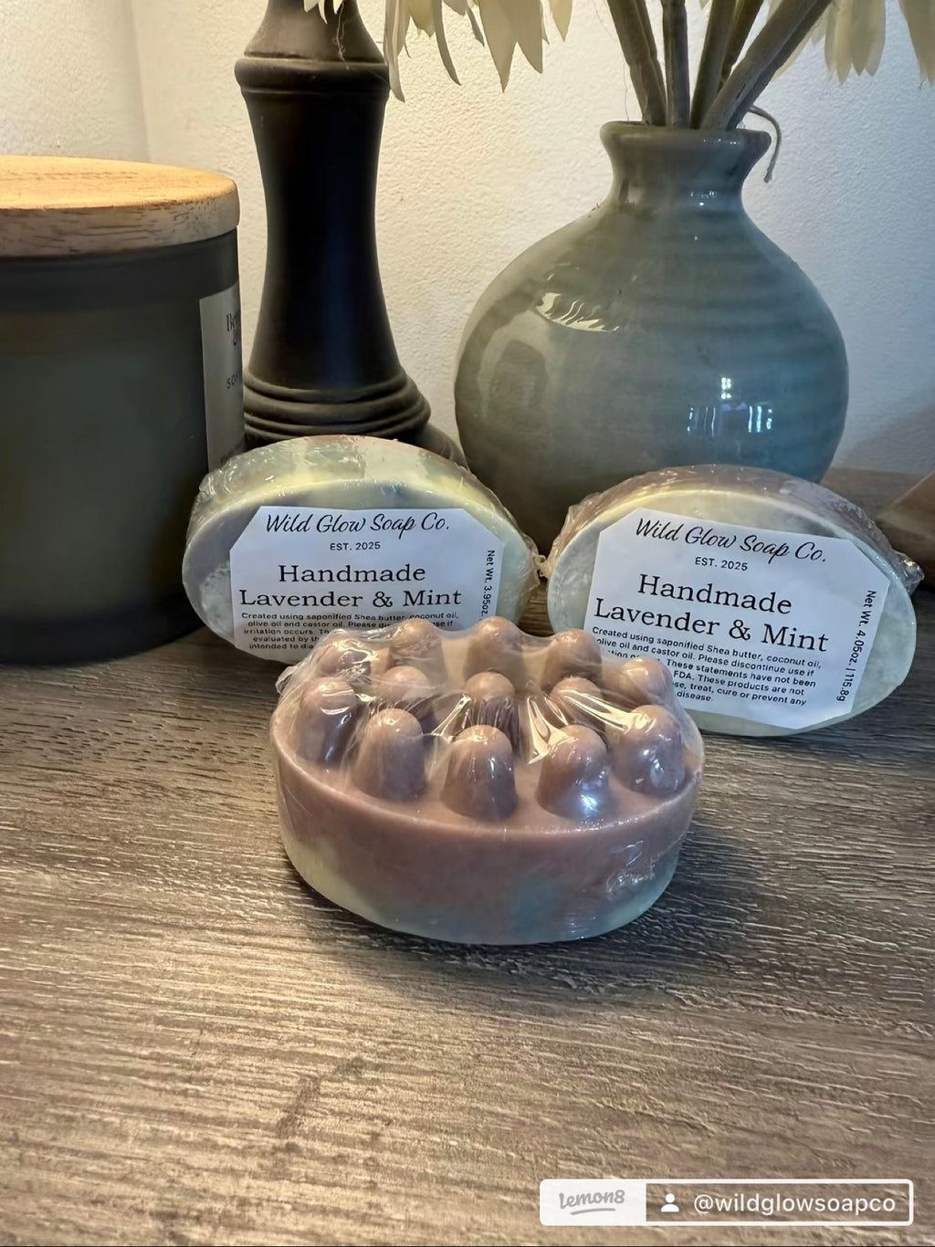 Lightly Scented Lavender Mint Soap Bar