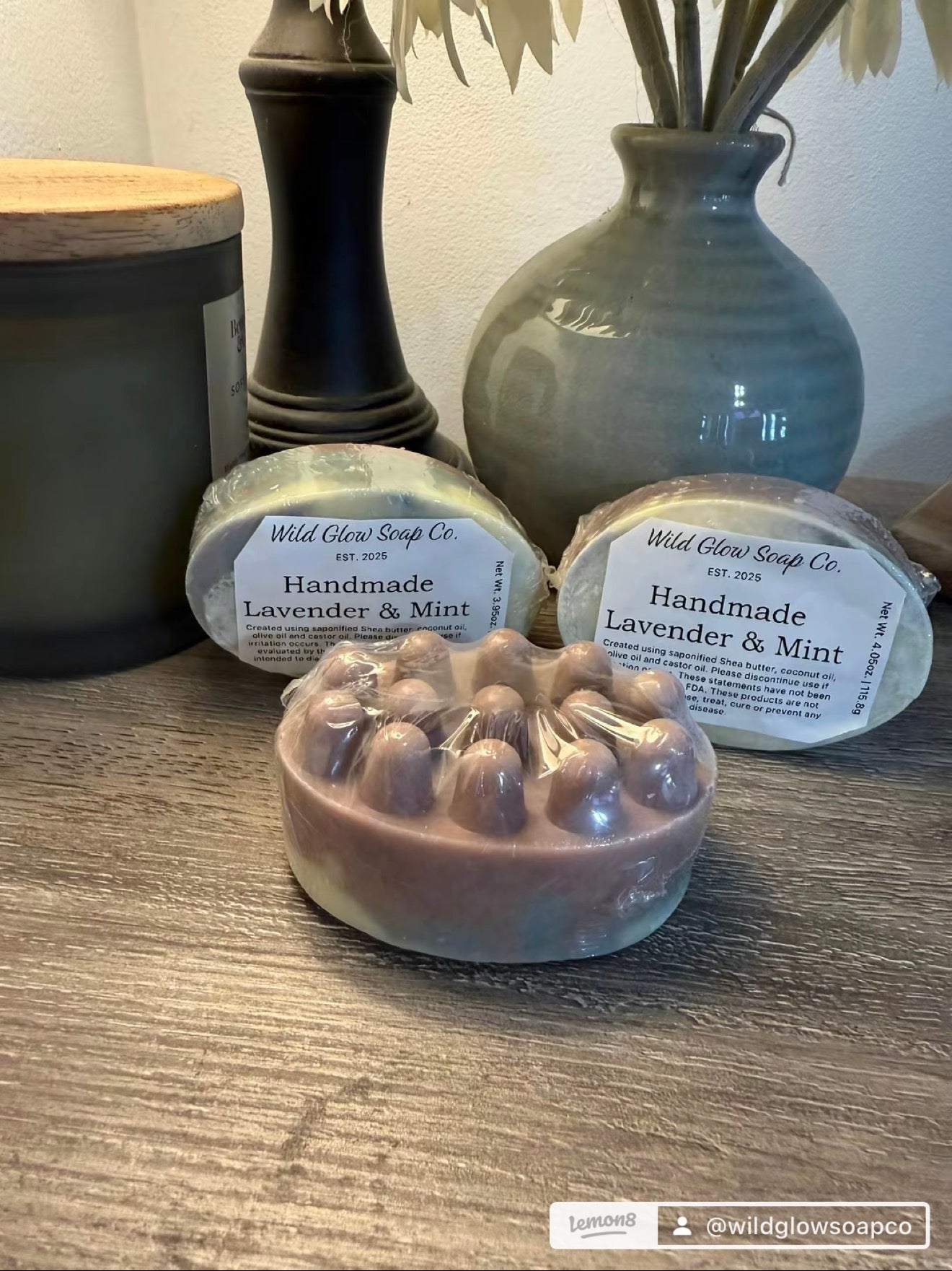 Lightly Scented Lavender Mint Soap Bar