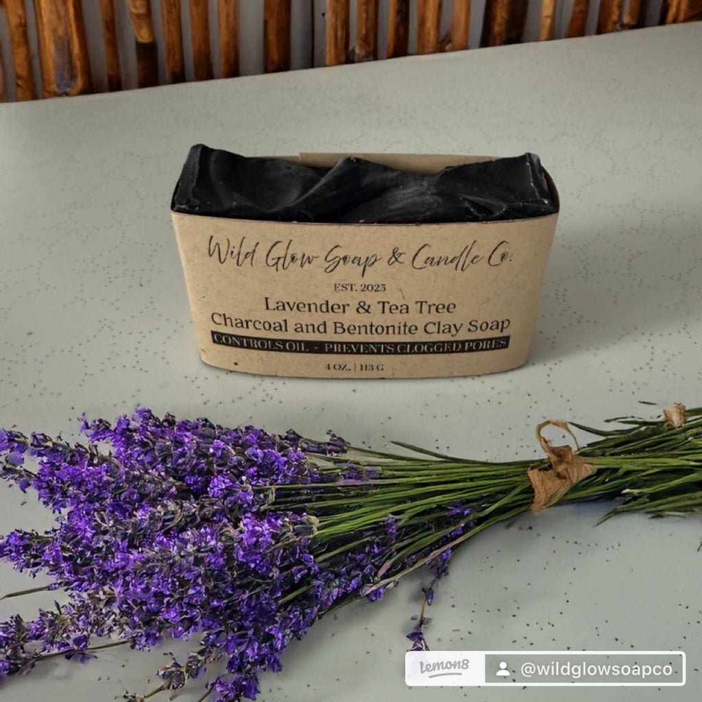 Lavender & Tea Tree Activated Charcoal and Bentonite Clay Facial Soap