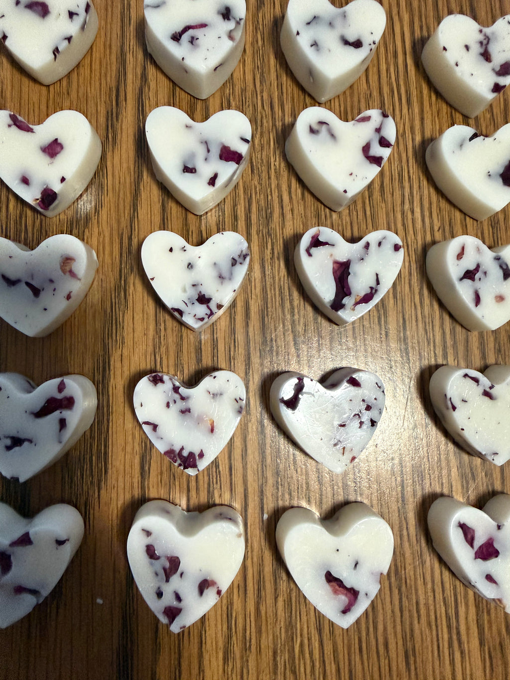 Handcrafted Organic Rose Vanilla Wax Melts w/ Rose Petals - 10 pack