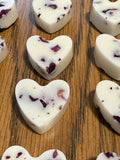 Handcrafted Organic Rose Vanilla Wax Melts w/ Rose Petals - 10 pack