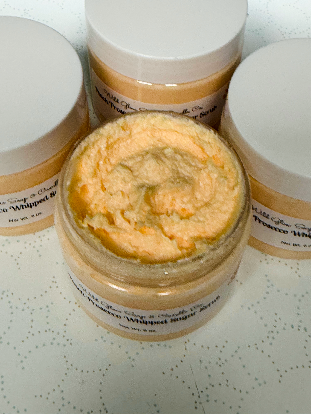 Premium Handmade Peach Prosecco Whipped Sugar Scrub w/ Organic Oils