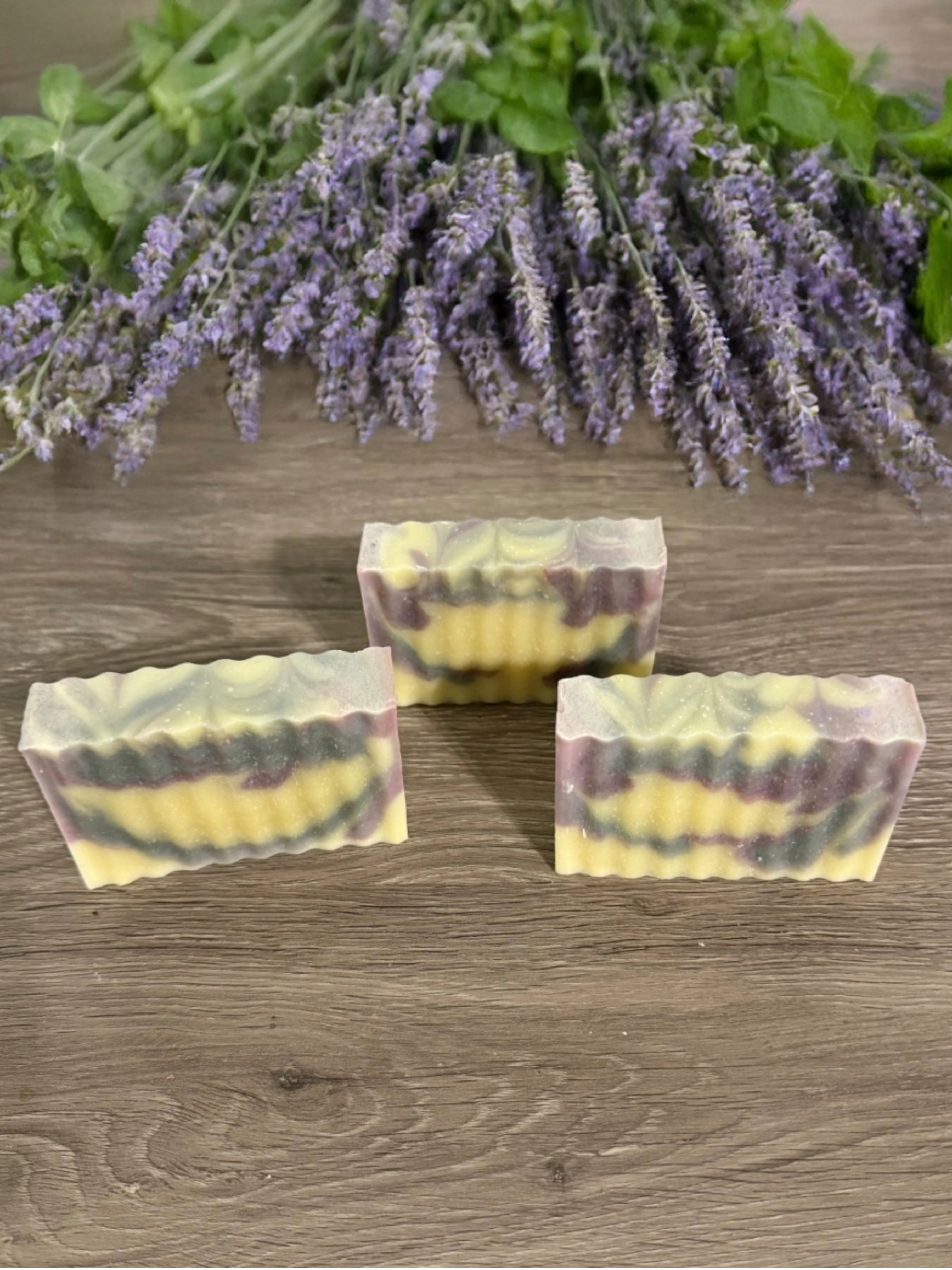 Lightly Scented Lavender Mint Soap Bar