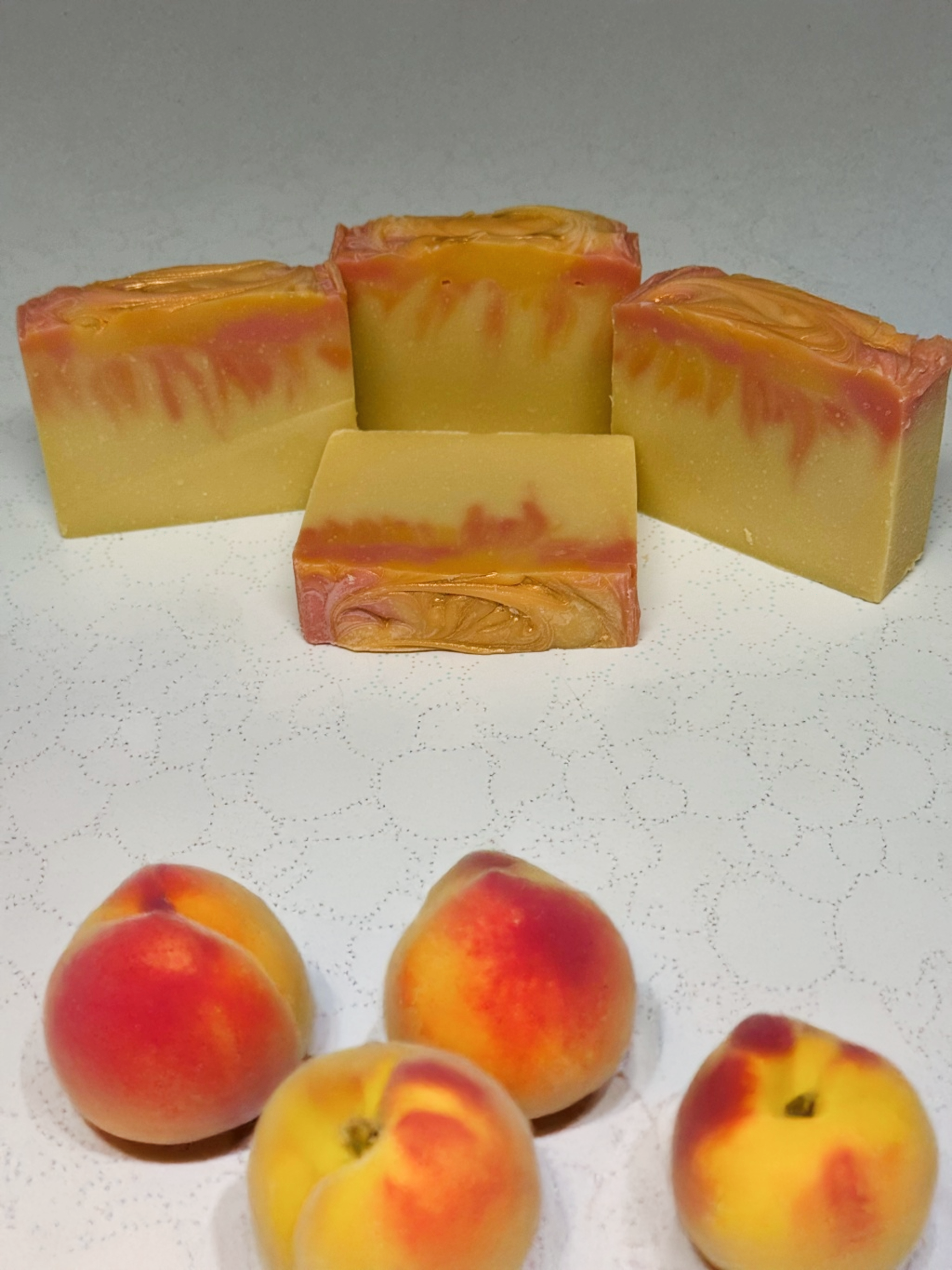 Premium Handcrafted Sparkling Peach Tallow Soap Bar w/ organic oils