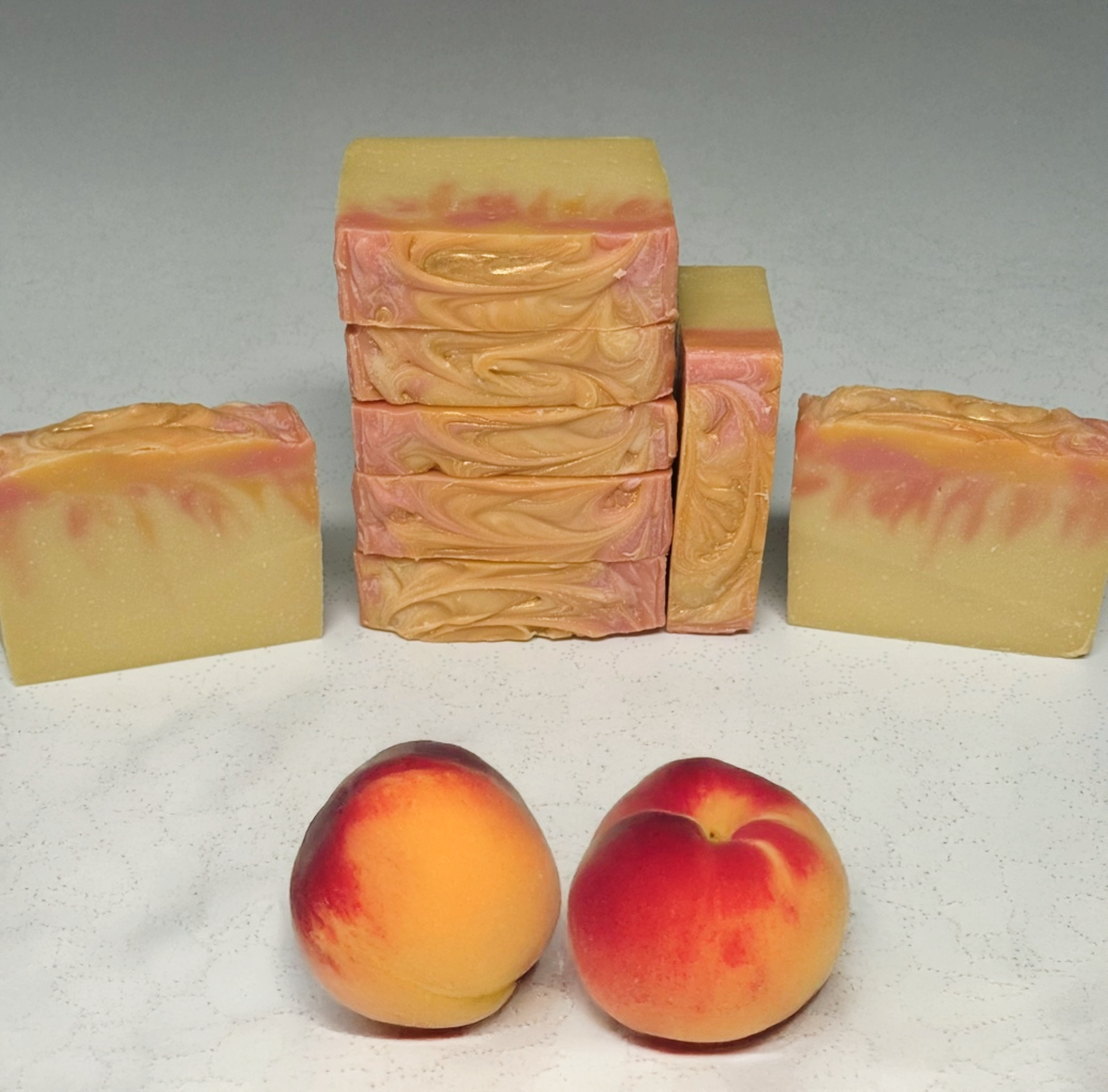 Premium Handcrafted Sparkling Peach Tallow Soap Bar w/ organic oils