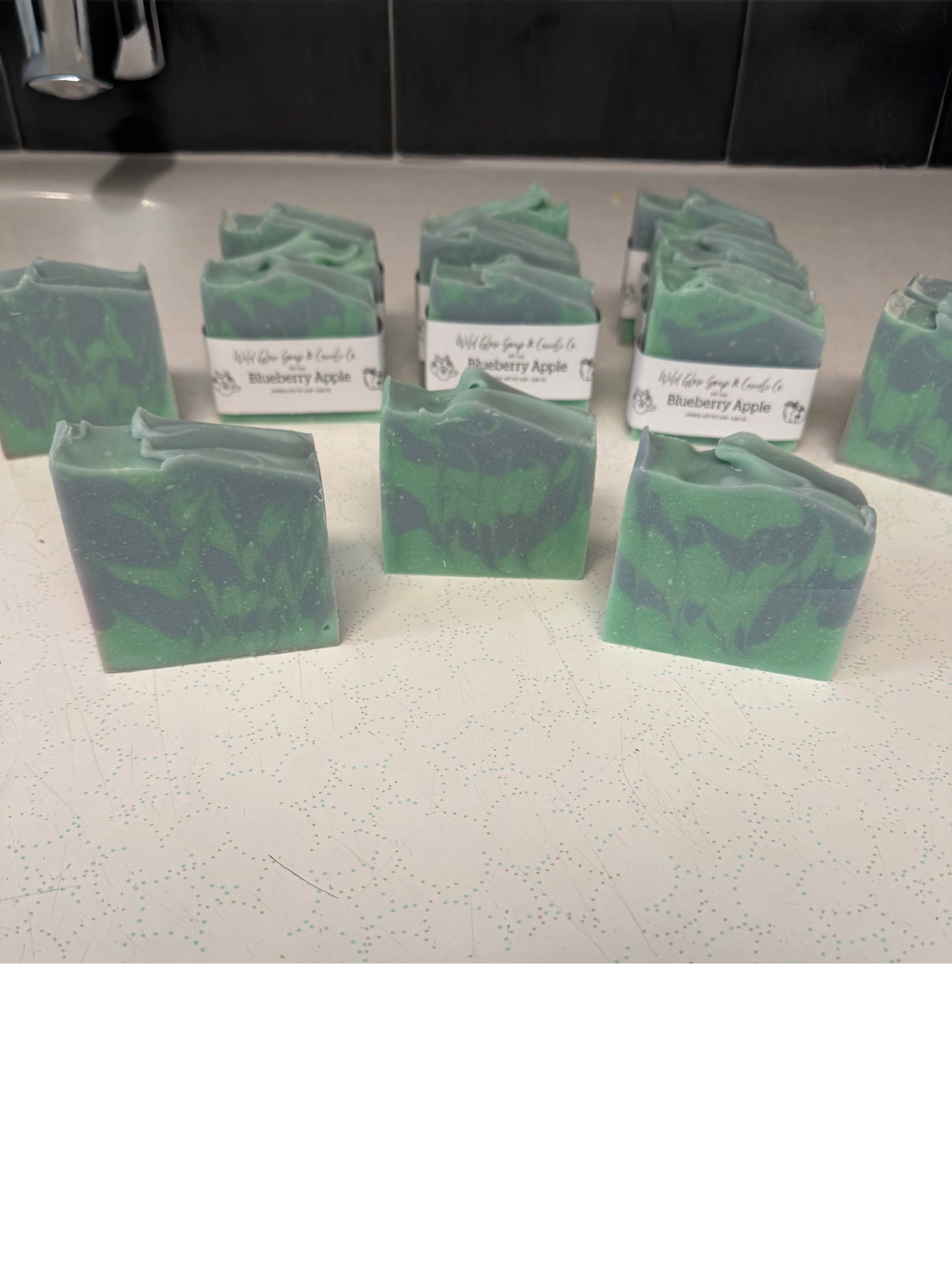 Premium Handcrafted Blueberry Apple Tallow Bar Soap w/ Organic Oils